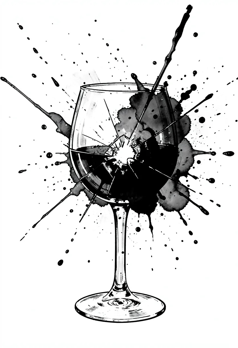 Shattering glass splatter