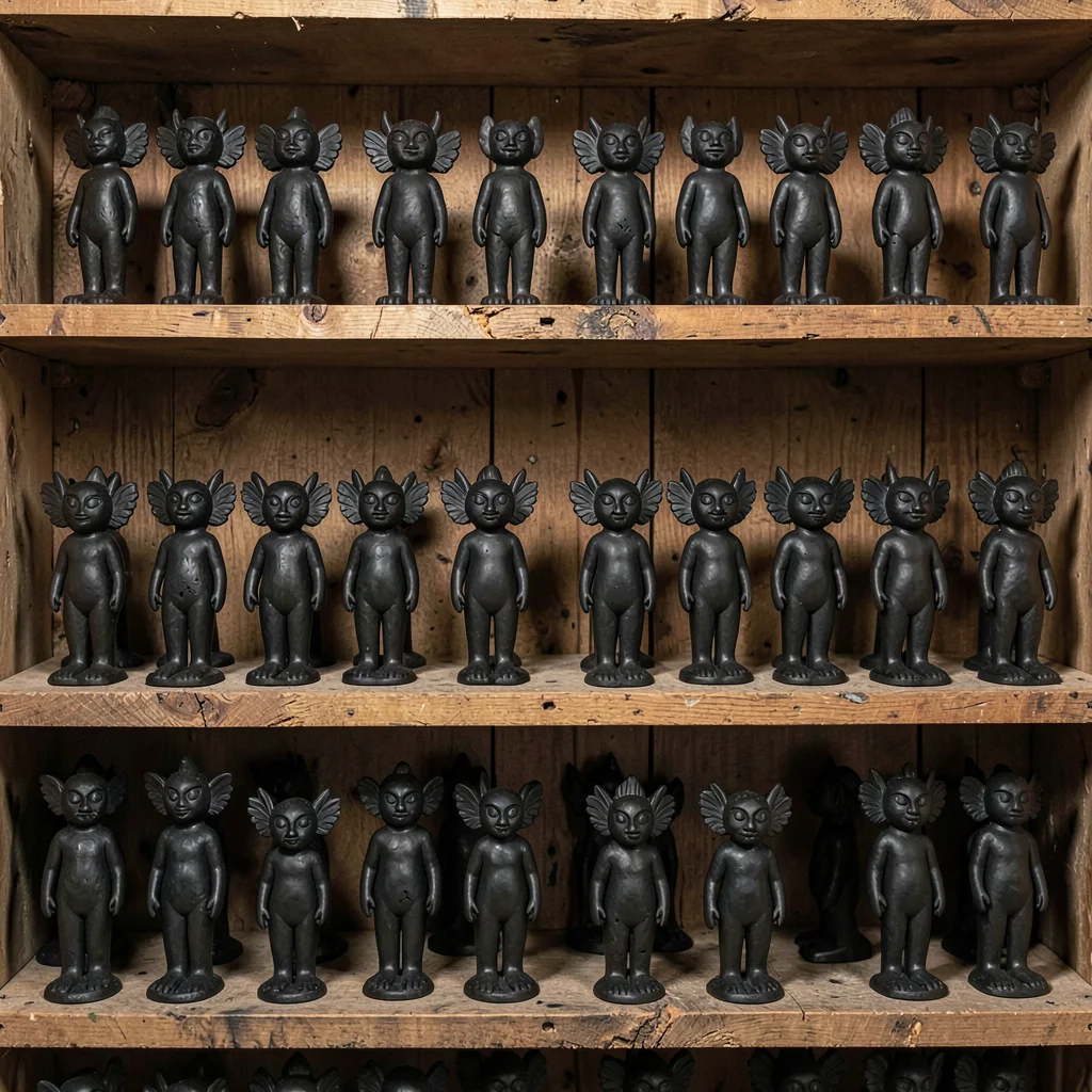 Through Oaxacan black clay vision, barro negro consciousness, Rows of unfired bl