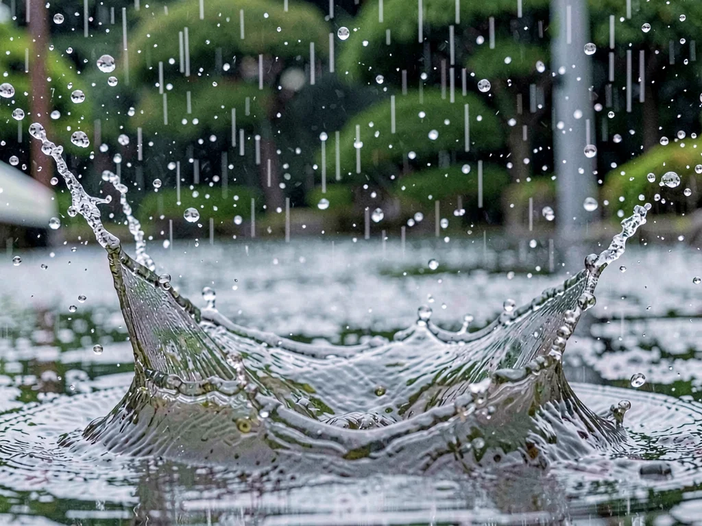 Impact splash throwing droplets outward