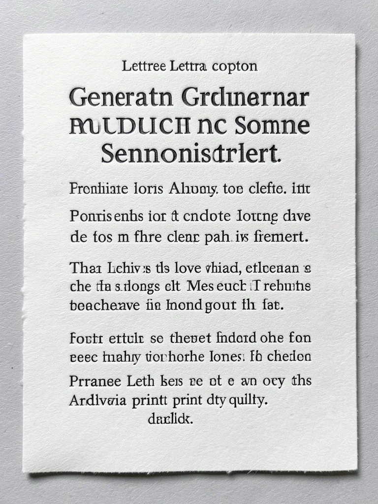 Letterpress graduation announcement on thick cotton paper, deep impression, form