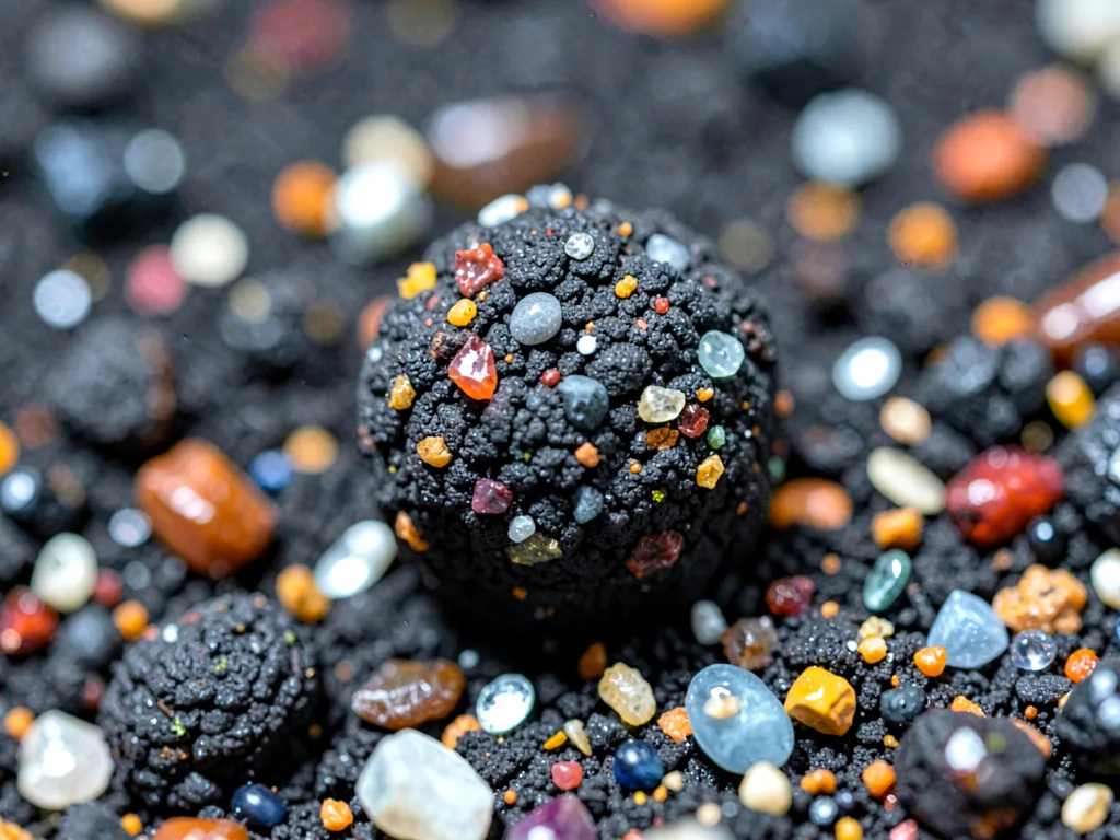 Single glass grain from volcanic source