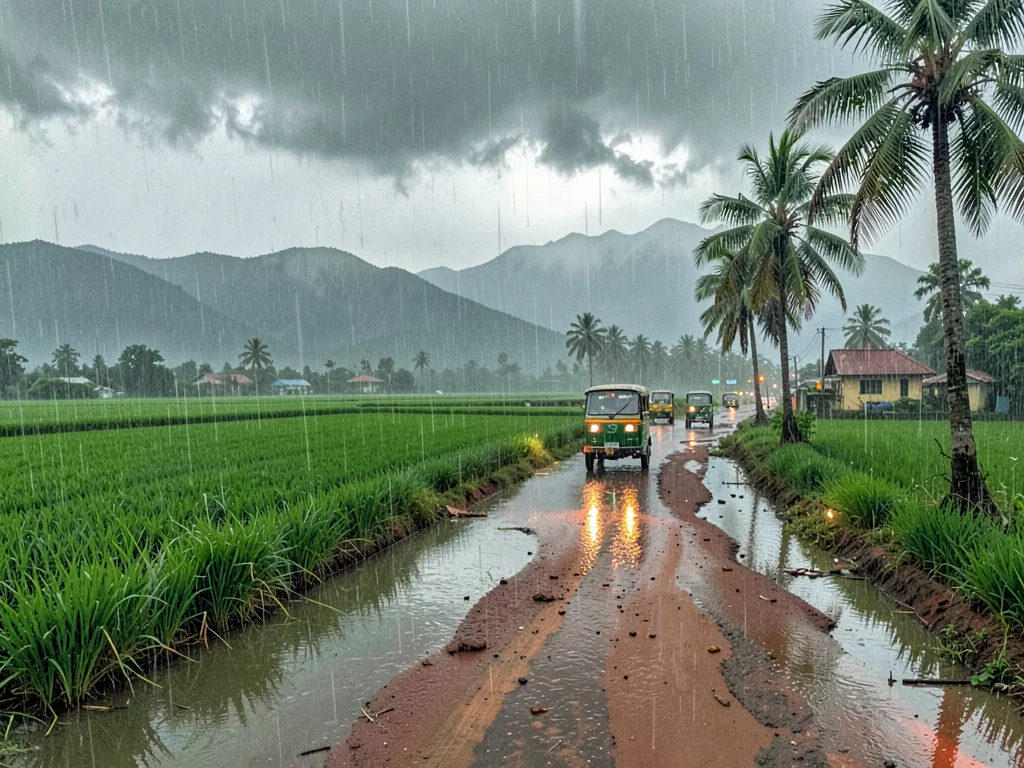 Rain Curtain Across Agricultural Landscape