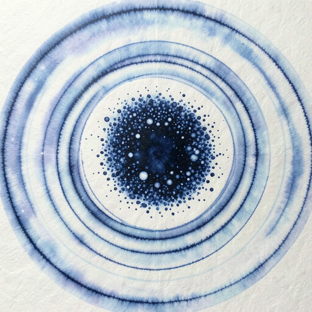 A globular cluster as a dense spherical concentration of thousands of tiny ink d
