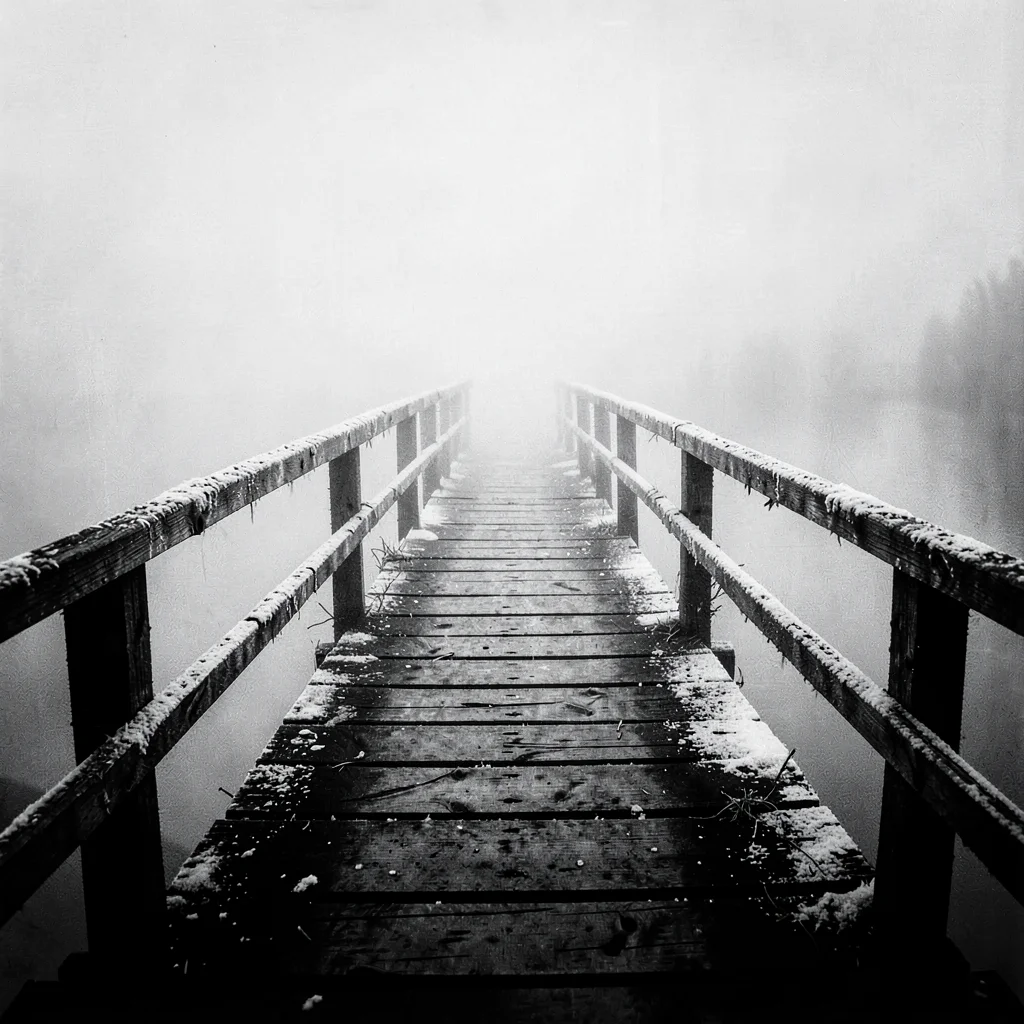 Stark minimalist composition, high contrast black and white tones, A weathered w