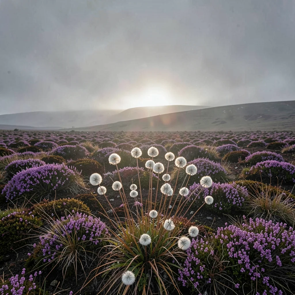 Cotton Grass Backlit in Sun Break