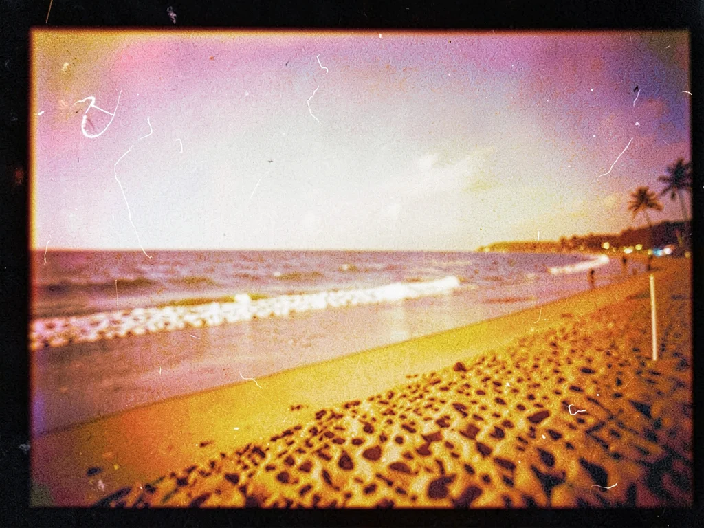 Beach scene with warm color cast overall