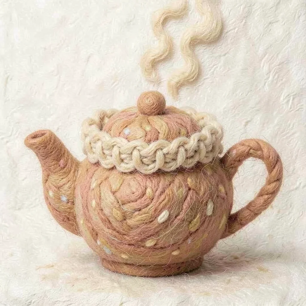 Cozy teapot with knitted cover