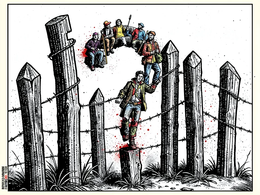 Immigration fence question mark