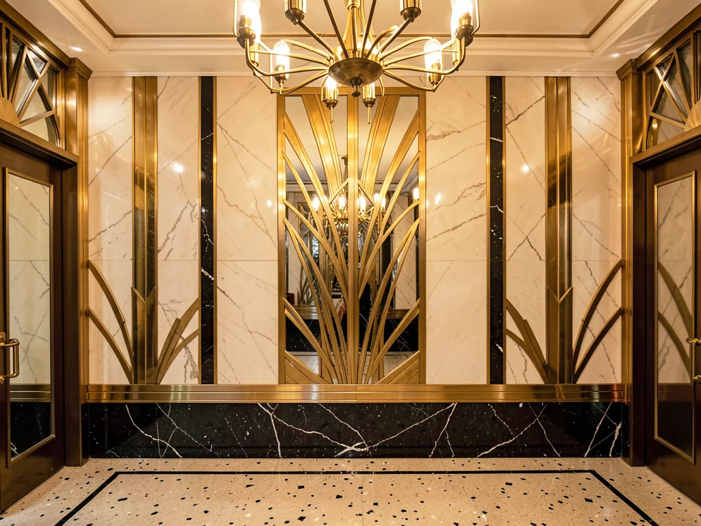 Bookmatched Marble Wainscoting