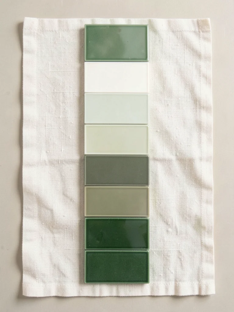 Green Family Ceramic Tile Column Celadon to Forest