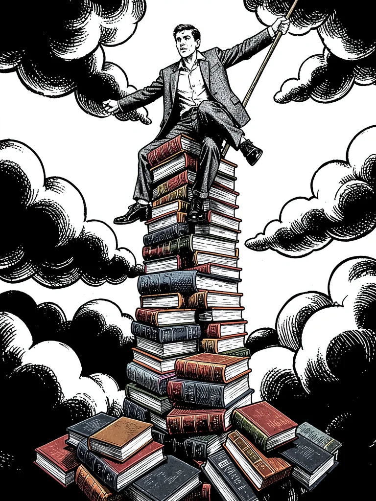Education climbing books clouds