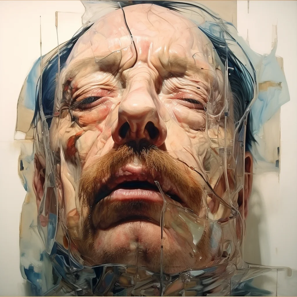 Painting portrait by Jenny Saville. fred flinstrone