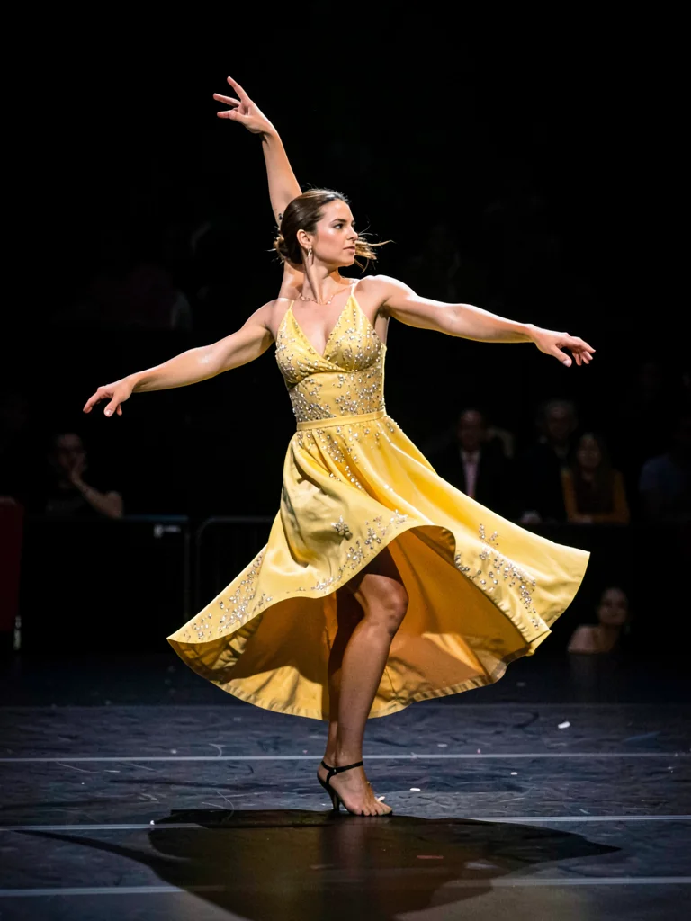 Dancer mid-movement