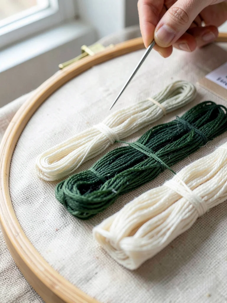 DMC Green Family Thread Palette Flat-Lay