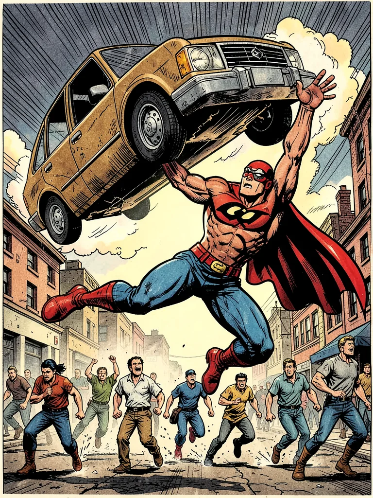 Hero catching falling car