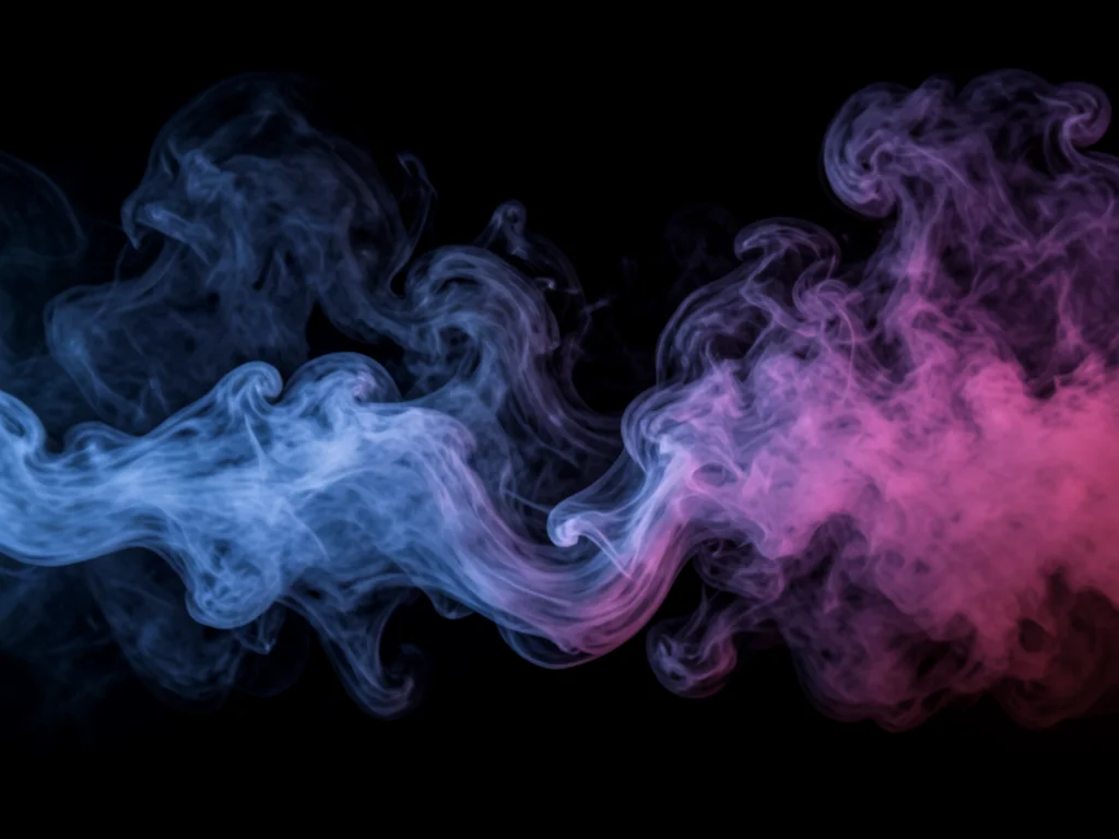 Dense fog rolling horizontally like ocean waves, lit from behind, the tendrils r