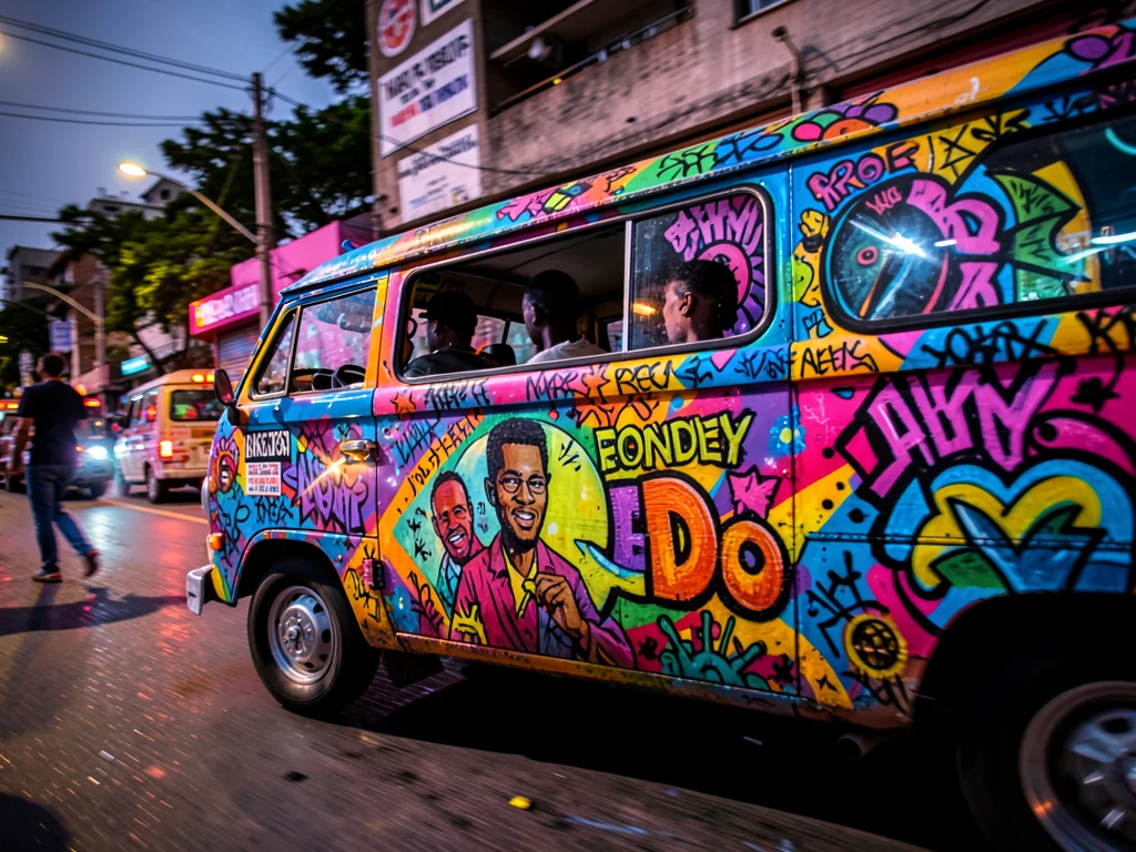 Kinetic Nairobi street energy, panned motion blur with sharp details, Close-up o