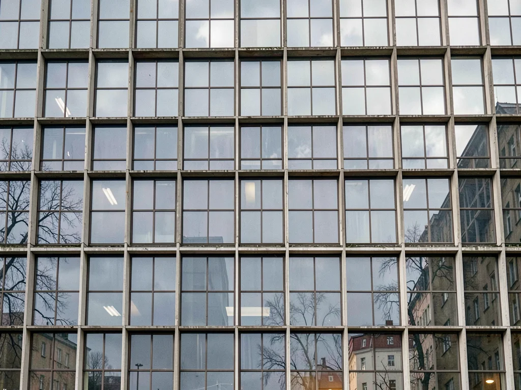 Factory window industrial grid