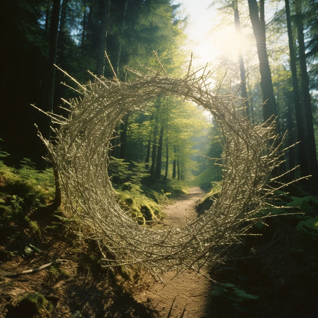 Land Art Photo by Andy Goldsworthy Barbed wire woven