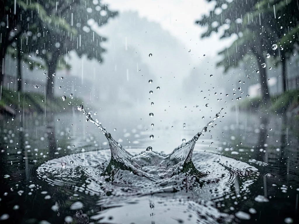 Morning mist condensing into drops