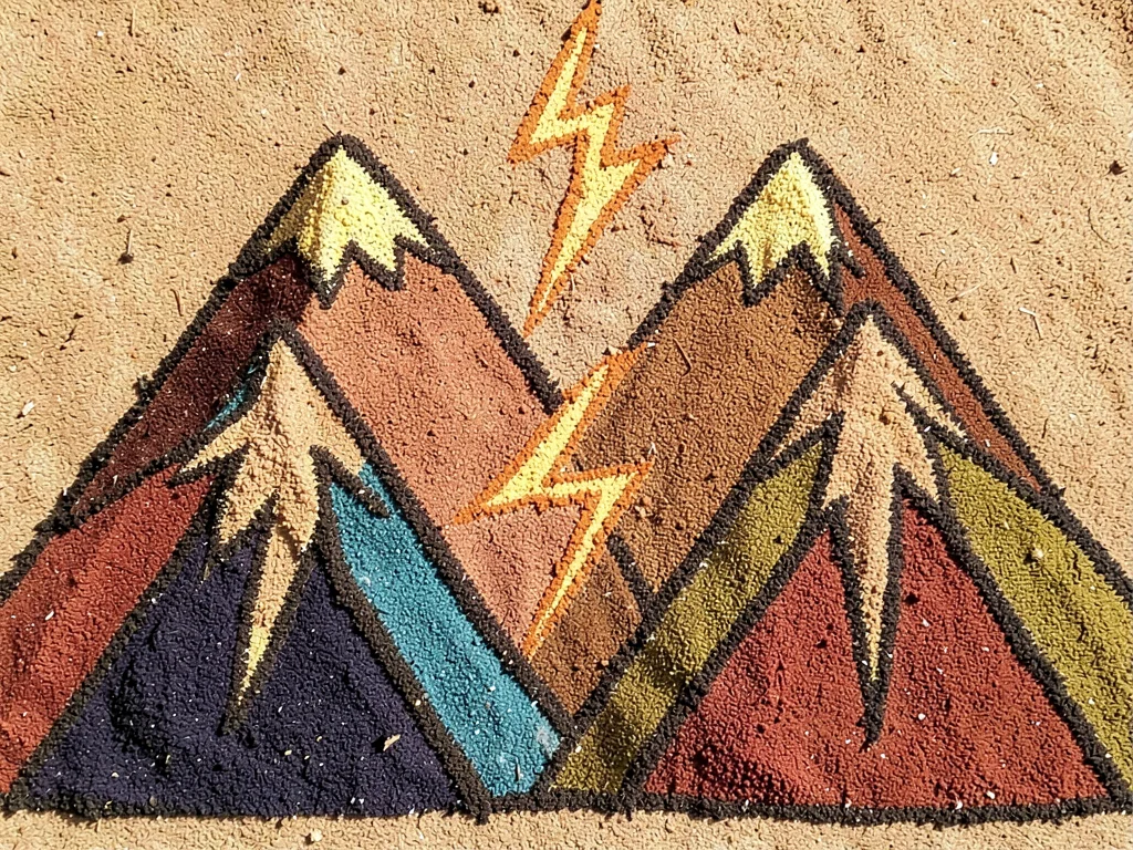 Four sacred mountains with lightning