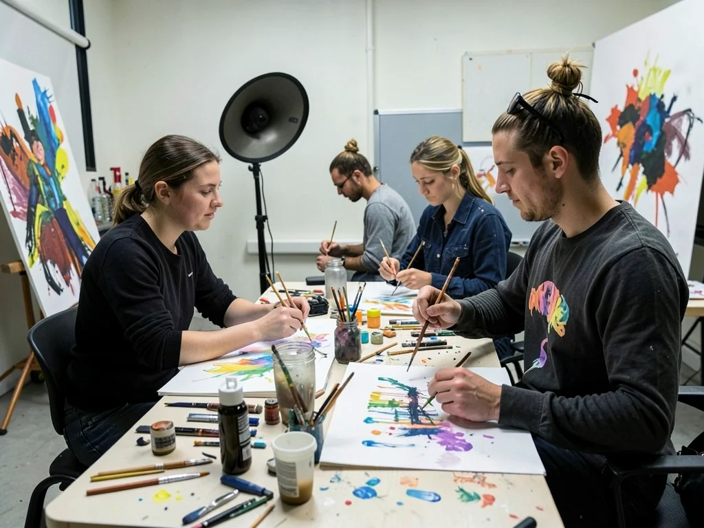 Studio artists at work