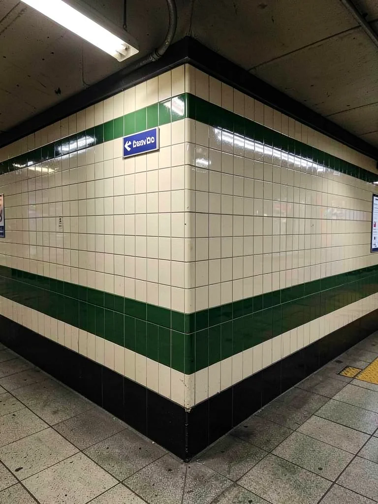 Tiled Wall Corner Enamel Stripe Junction