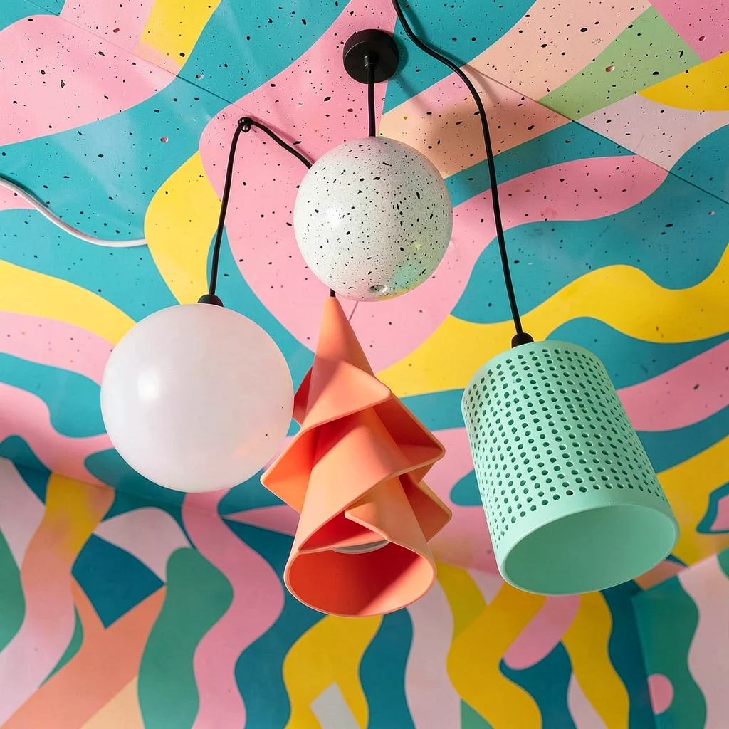 Memphis Geometric Pendant Lamp Cluster