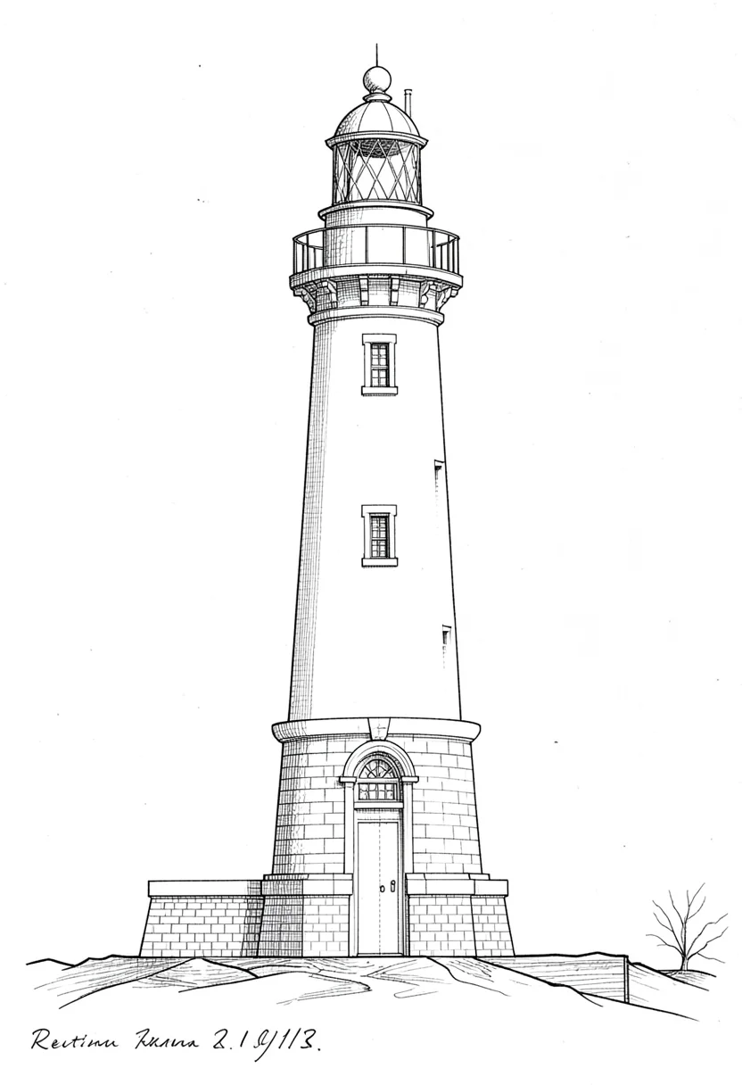 Lighthouse cross-section technical