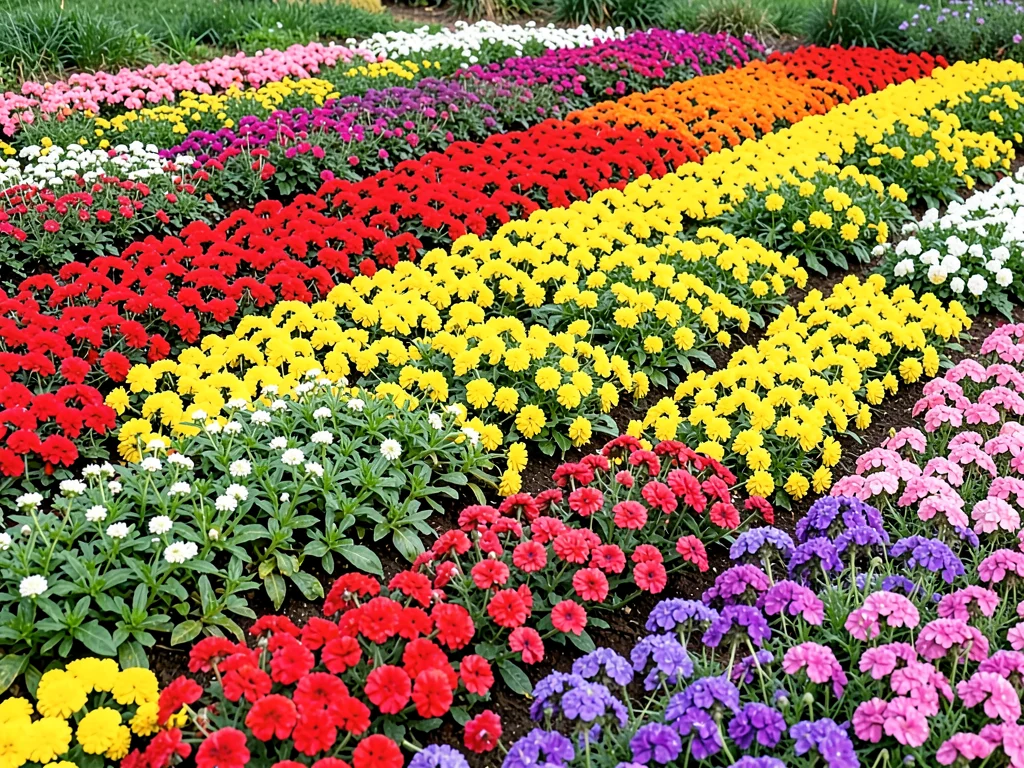 Natural flower color gradient beds