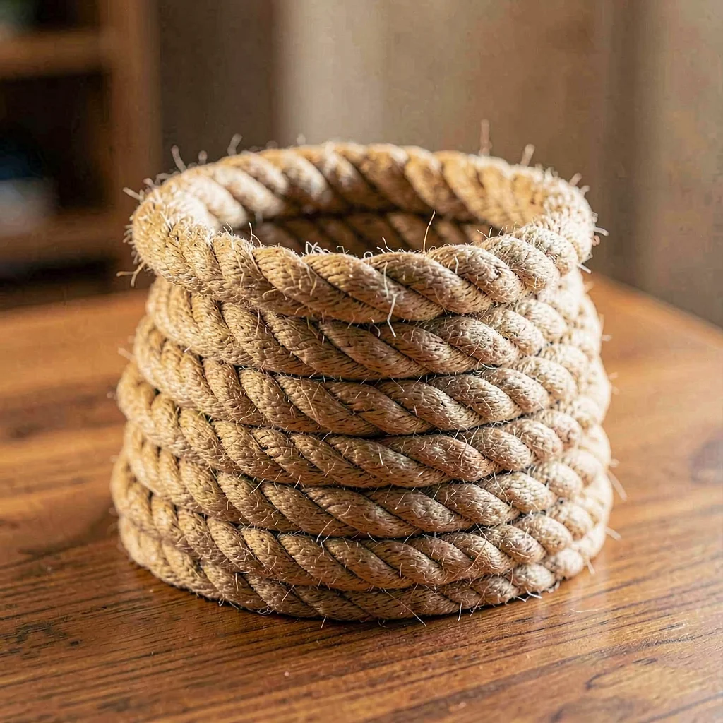 Cassia-warmstack stacked product of three coiled ropes in graduated diameters on