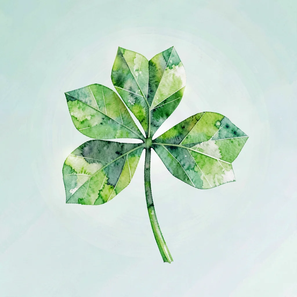Cut peridot lowpoly clover stem with three crisp leaves and sharp green planes g