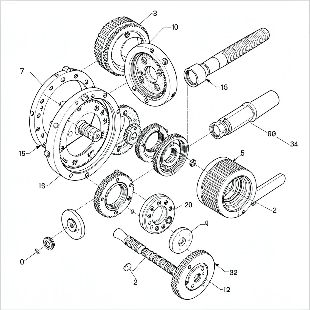 Combination lock exploded view