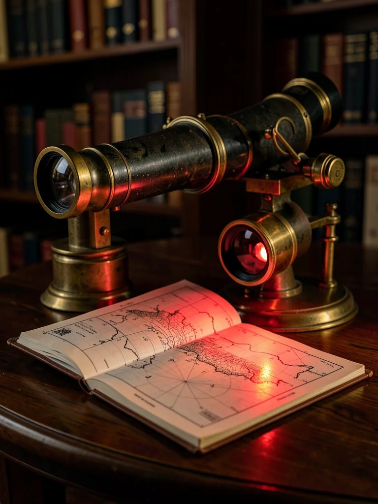 Sky Atlas Brass Eyepiece Red Flashlight Heritage Still Life