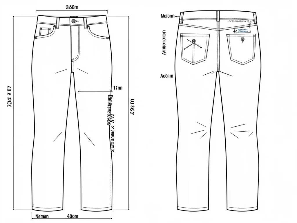 Trousers flat fly pockets