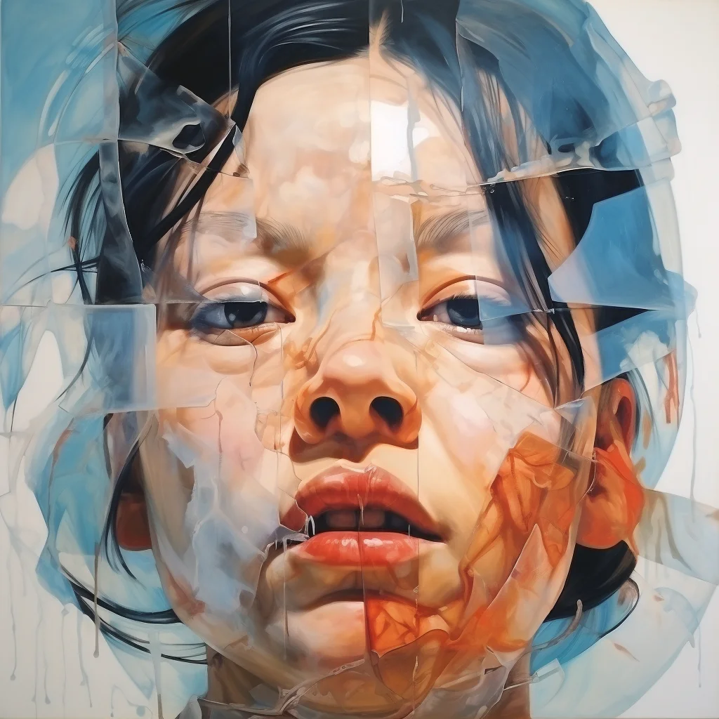 Painting portrait by Jenny Saville. napalm girl