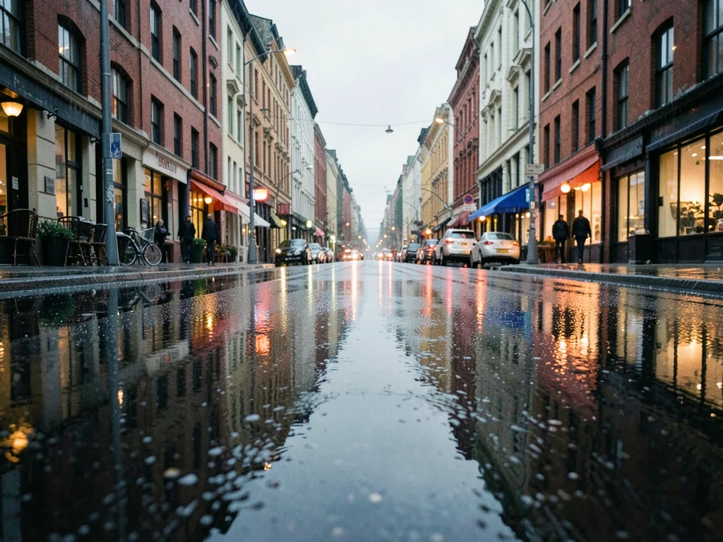 Rain street reflections
