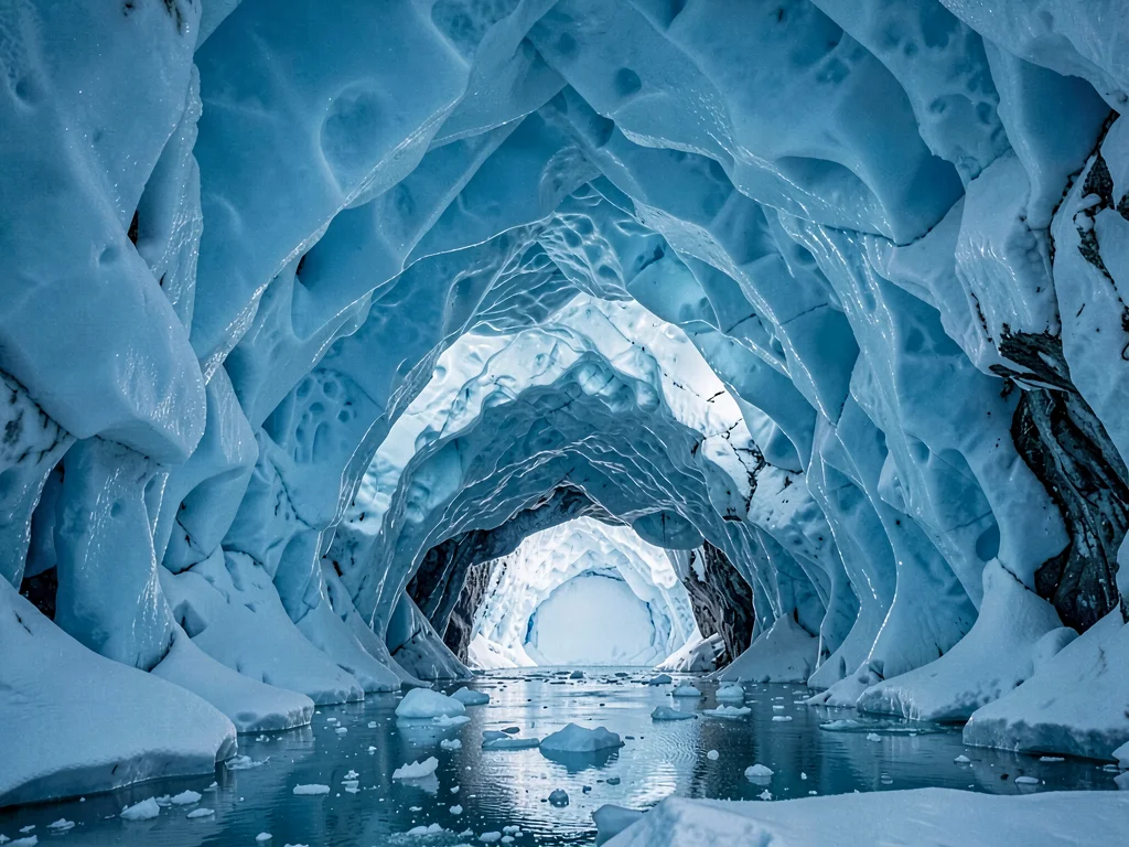 Ice cave interior cathedral scale