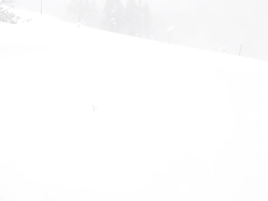 Snow scene mostly white minimal mark