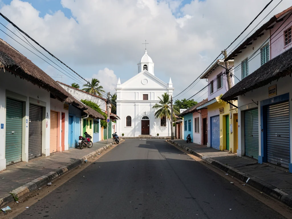 Sunday stillness in Nuku'alofa, Tonga, Empty Sunday street in Nuku alofa, shops 
