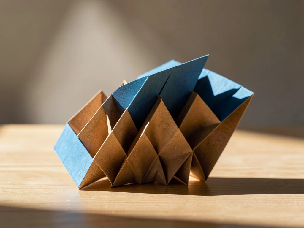 Kraft Concertina with Blue Accent