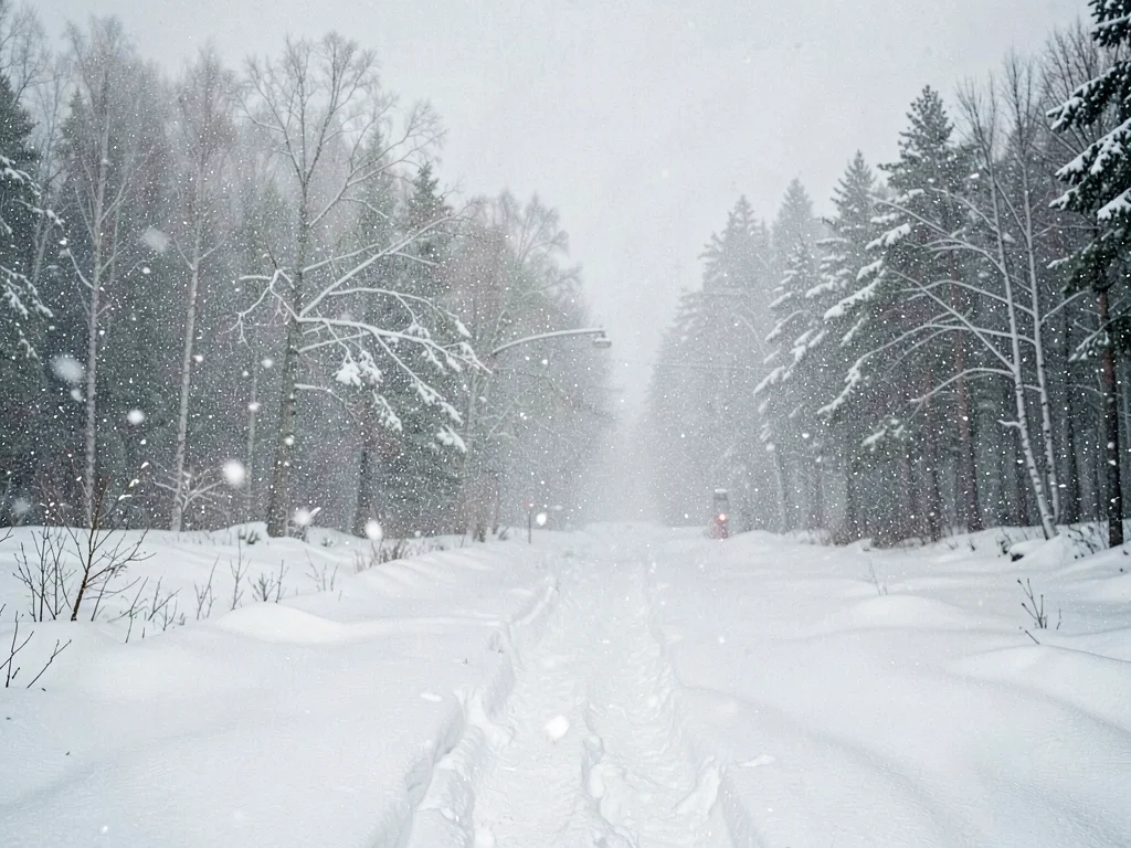 Breath visible, temperature dropping, flakes getting thicker, the change happeni
