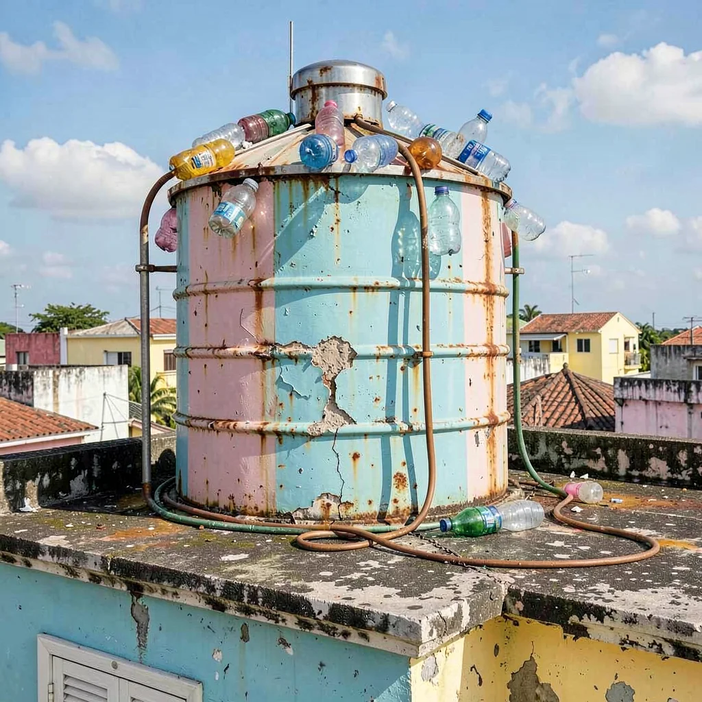 Havana preserved decay, improvised maintenance beauty, Rooftop water tank jury-r