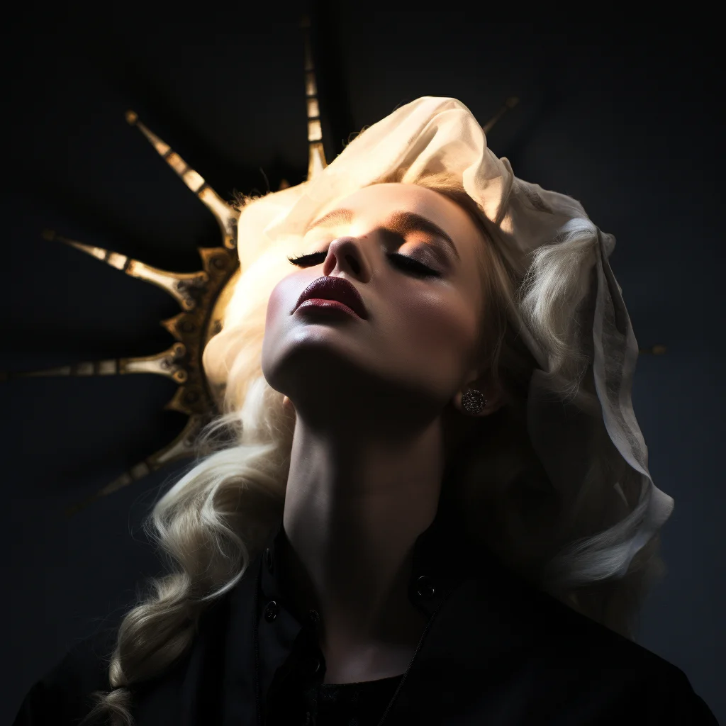High contrast portrait of madona