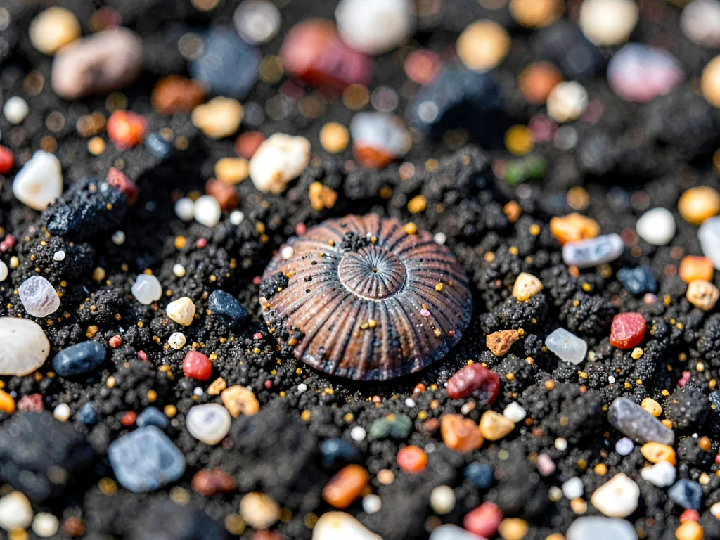 Shell spiral preserved as single sand grain