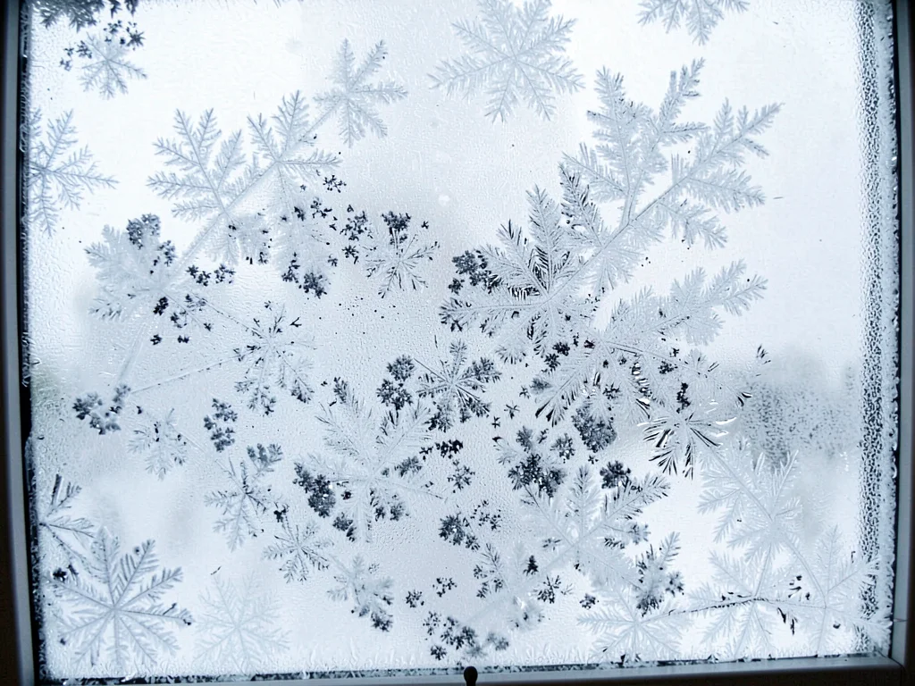 Thick frost obscuring all behind