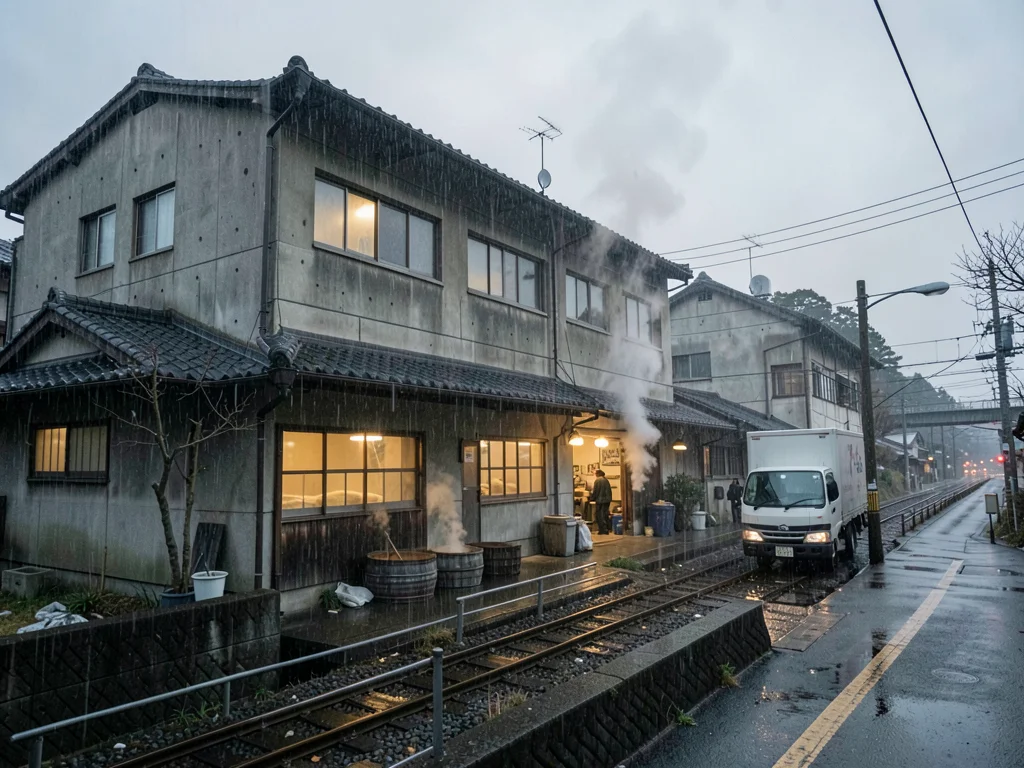 Tofu factory at dawn