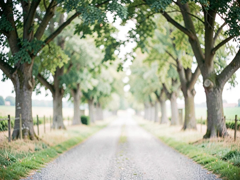 Country lane soft with trees