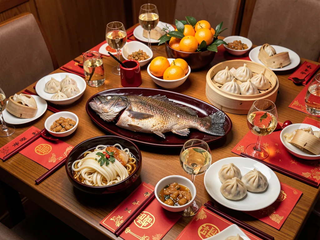 Full Reunion Dinner Table Spread