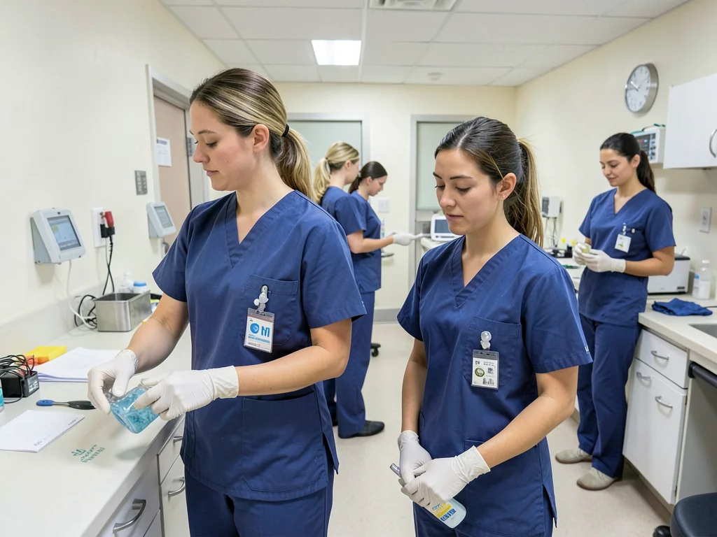 Nurses changing shift